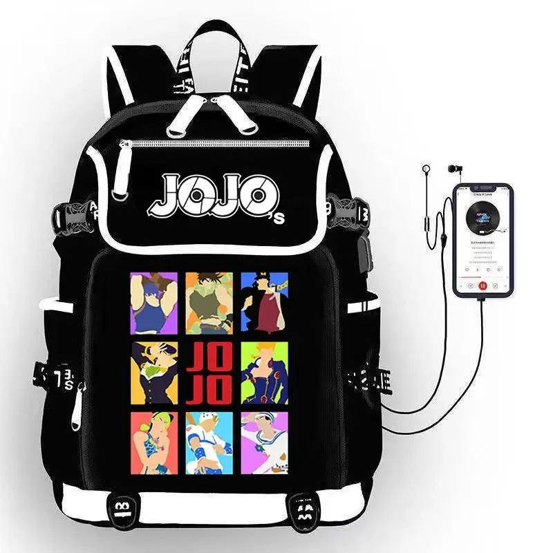 jojo's bizarre adventure anime sac à dos étudiant école sac à bandoulière grande capacité jeunesse en plein air voyage sac à dos cadeau de mode