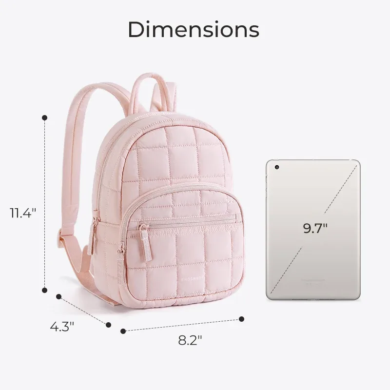 bagsmart petit sac à dos mignon pour femme, sac à livres pour collège, mini sac à dos multifonction pour fille, pour les voyages de loisirs