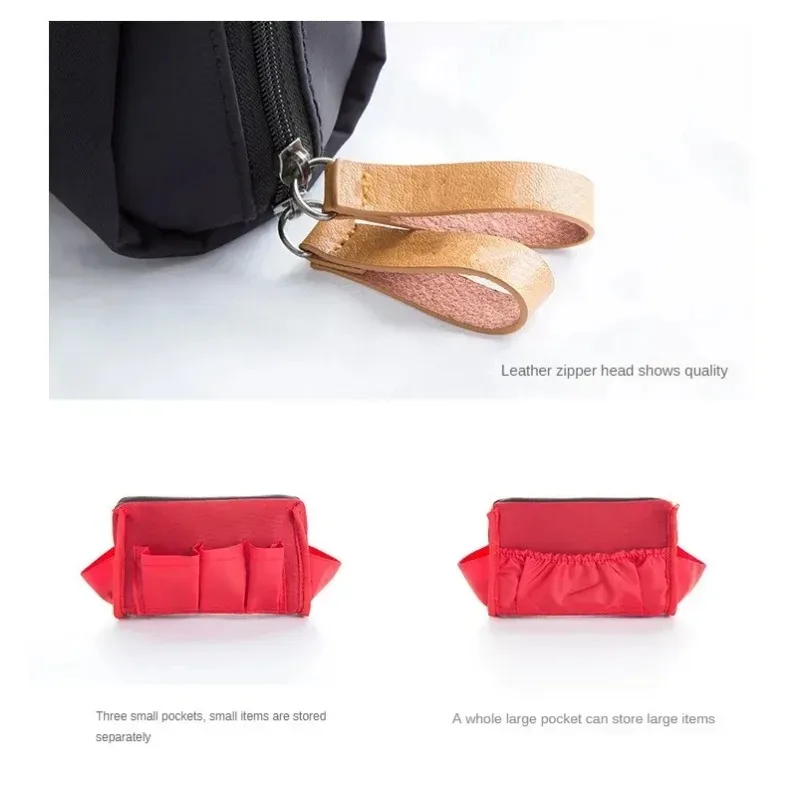 petit sac de toilette portable pour femmes, mini sac de maquillage coréen de couleur unie, grande capacité, pochette de rangement étanche, nouvelle collection 2024