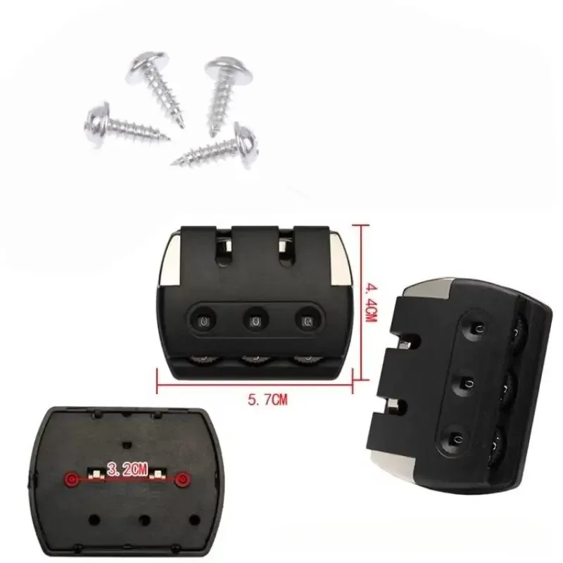 2 ensembles de serrures à 3 chiffres pour bagages, en alliage de zinc, avec apparence givrée en plastique, serrure de sécurité à code pour valise avec vis