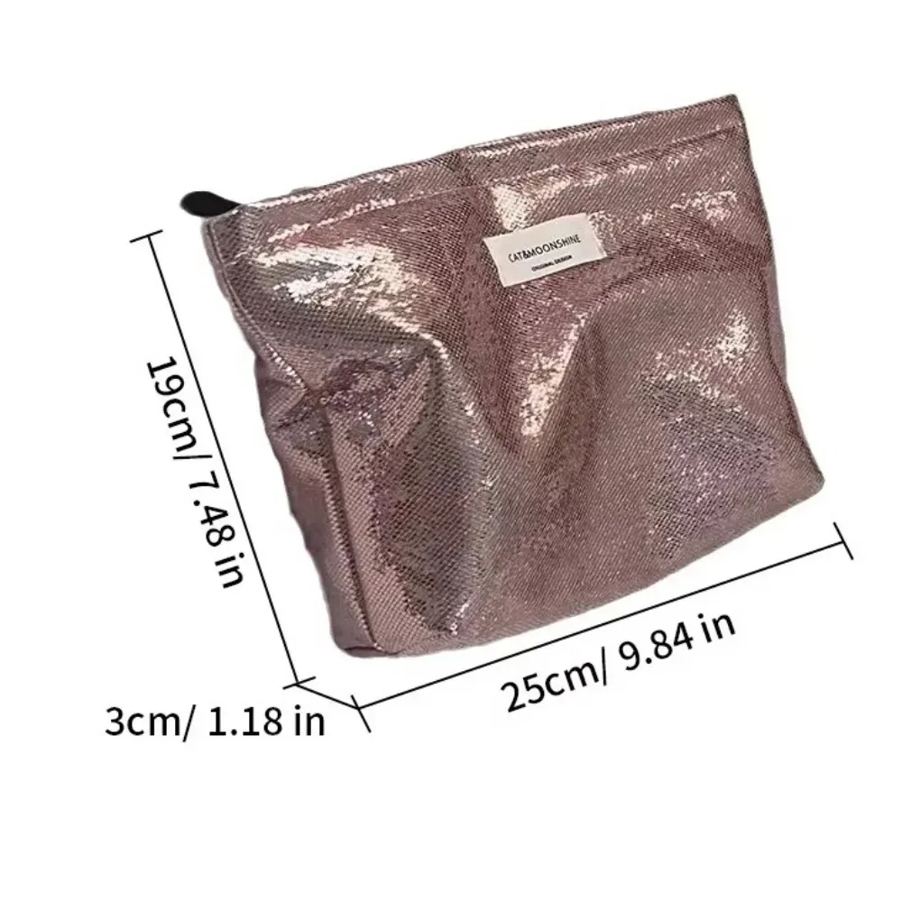 nouveau sac de maquillage à paillettes brillantes, pochette de rangement à fermeture éclair de grande capacité, pochette, sac à main cosmétique de voyage