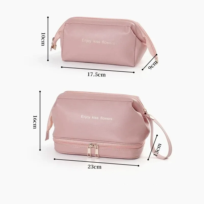 nouvelle trousse de maquillage imperméable en pu de grande capacité, sac de rangement portable pour cosmétiques pour femmes, trousse de toilette, sac à cosmétiques