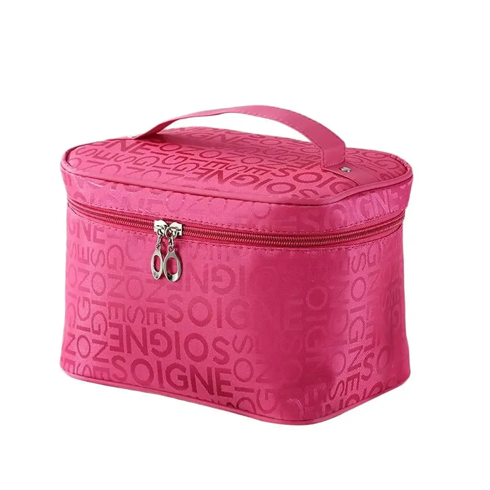 trousse de maquillage grande capacité à motif lettres, organiseur de cosmétiques portable, sac de toilette de voyage pour femme, idéal pour les voyages d'affaires et la salle de sport