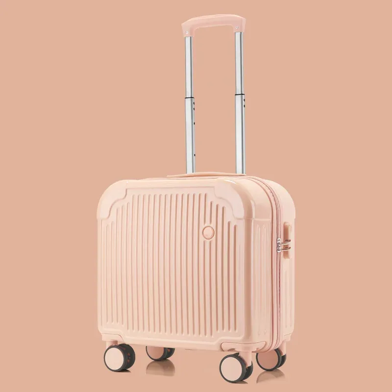 valise cabine 18 pouces, valise à roulettes légère avec serrure à combinaison et roues silencieuses