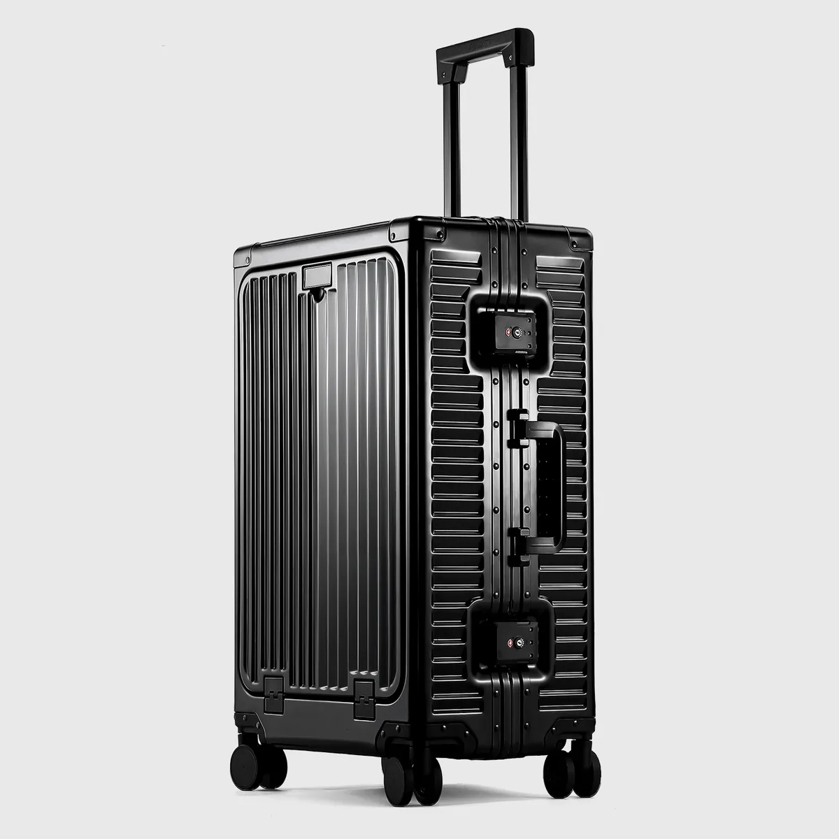 sushimu bagage en alliage d'aluminium-magnésium de 20 pouces avec ouverture avant, valise trolley, valise à main, voyage en métal