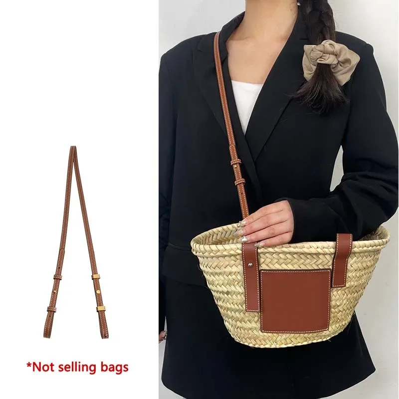 organisateur de sac à cordon, sangle d'épaule pour panier d'anagramme, support de sac tissé en paille, doublure intérieure, accessoires de sacs