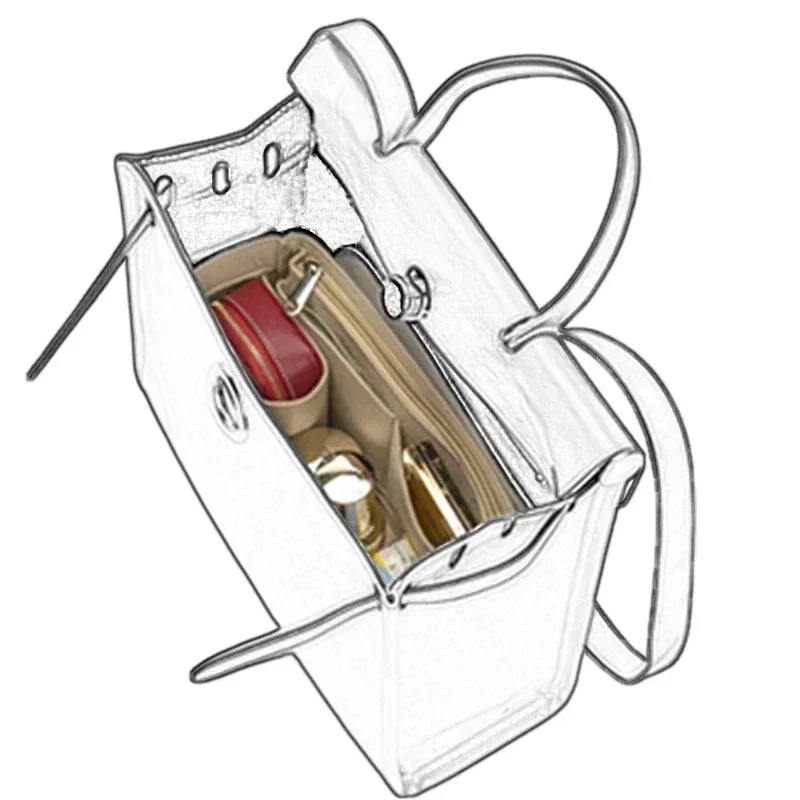 sac à main pour hermès herbag 31 39, accessoire de poche de doublure durable, sac de tri de stockage, support de partie intérieure