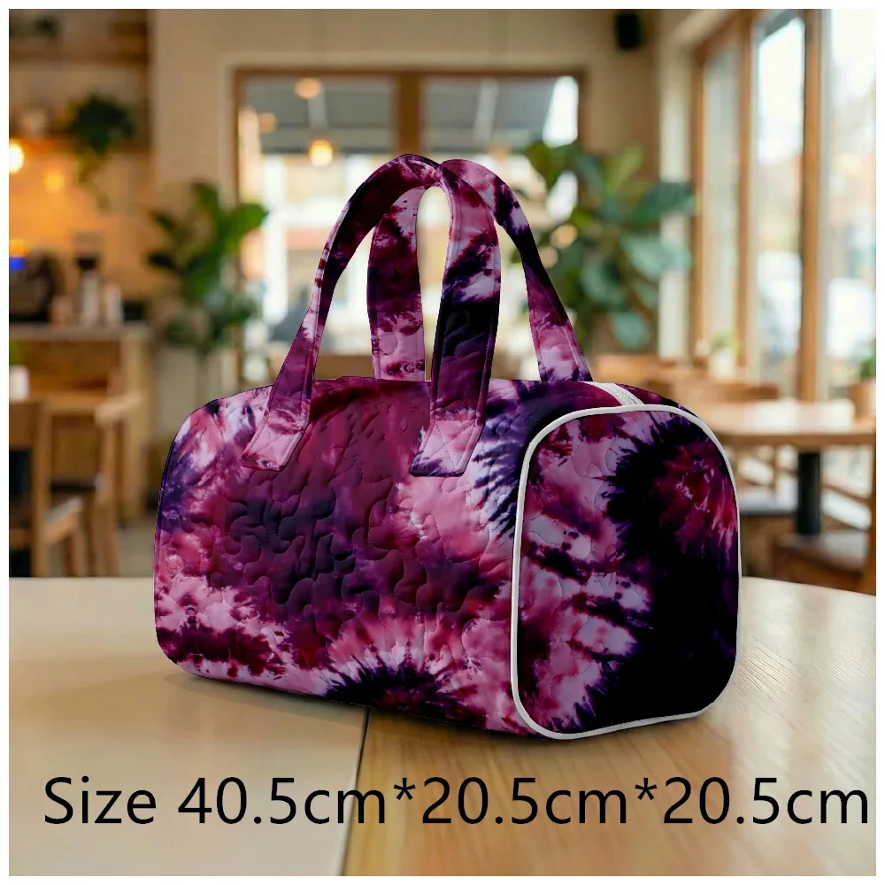 sac fourre-tout matelassé tendance pour femmes, motif tie-dye et marbré, sac à bandoulière grande capacité, sac à main pour les voyages, le shopping, la plage, la salle de sport