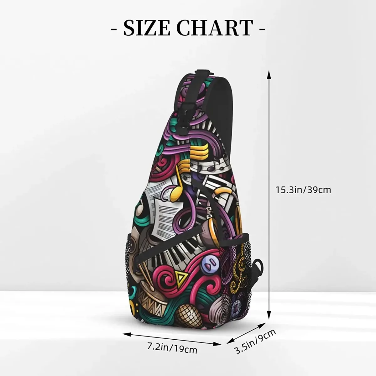 sac à bandoulière musical pour femmes et hommes, proximité de la main, motif sans couture, sacs initiés, sac à dos décontracté, sac de poitrine