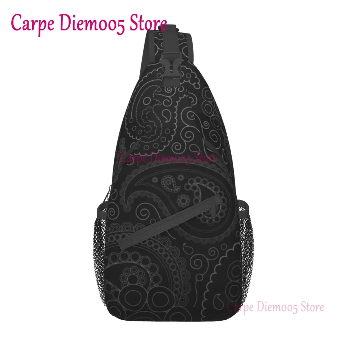 sac à dos bandana paisley chicano noir et blanc pour hommes, sac à bandoulière pour la randonnée
