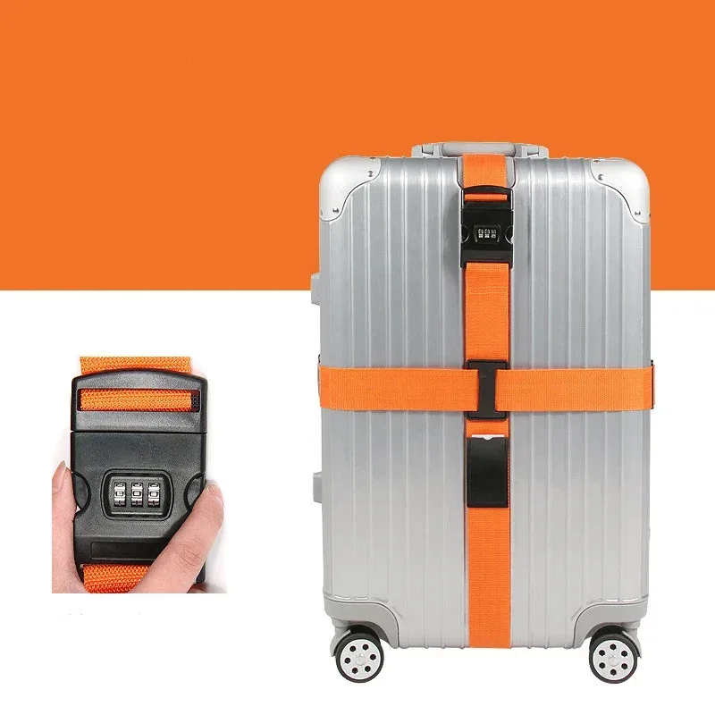 sangle de valise à verrouillage par code, sangle de bagage réglable, ceinture de fixation croisée, accessoires