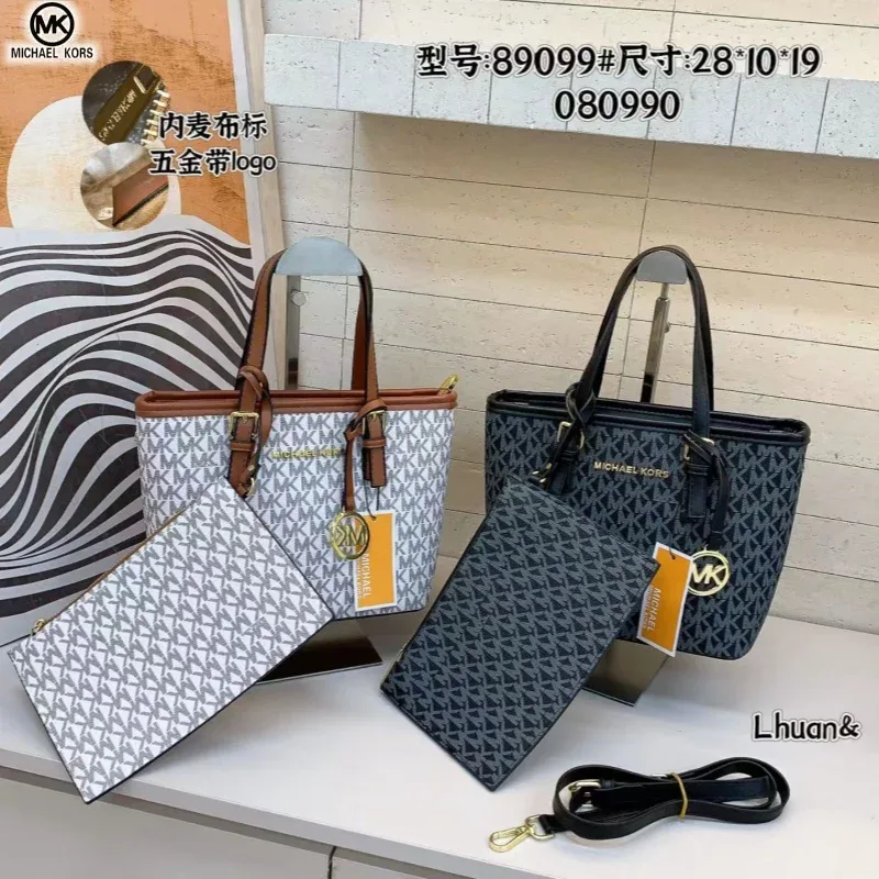sac à bandoulière décontracté et tendance pour femmes michael kors, sac fourre-tout multifonctionnel classique mk pour les vacances, les voyages et les trajets quotidiens.