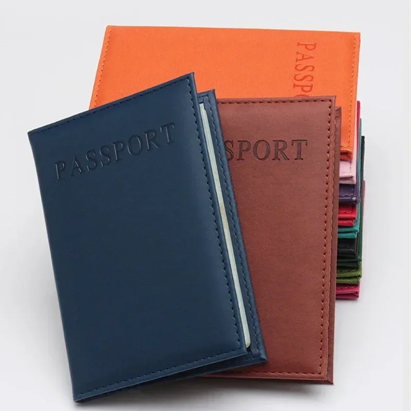 1pc mode nouveau pu femmes porte-passeport couple modèles filles voyage passeport couverture unisexe porte-carte homme porte-carte portefeuille