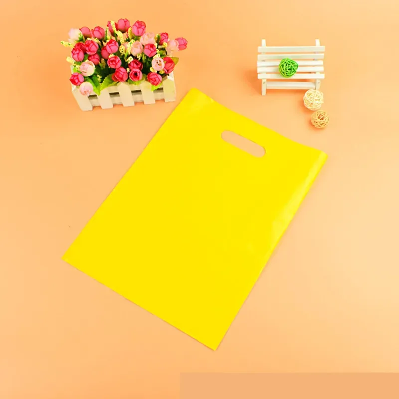 50 sacs en plastique vierges pour bijoux, grands sacs de shopping en plastique, petits sacs d'emballage pour cadeaux (pour impression de logo, il faut 200 pièces)