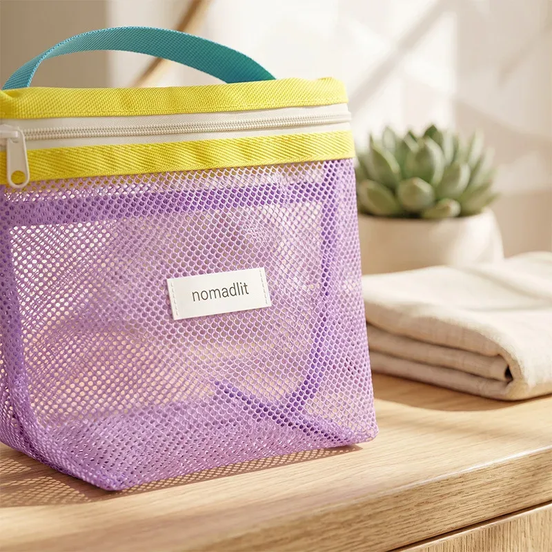 sac de toilette portable, sac cosmétique de voyage et de natation, sac à main pour voyage d'affaires, sac de bain en maille imperméable, sac de sport et de plage, sac de rangement