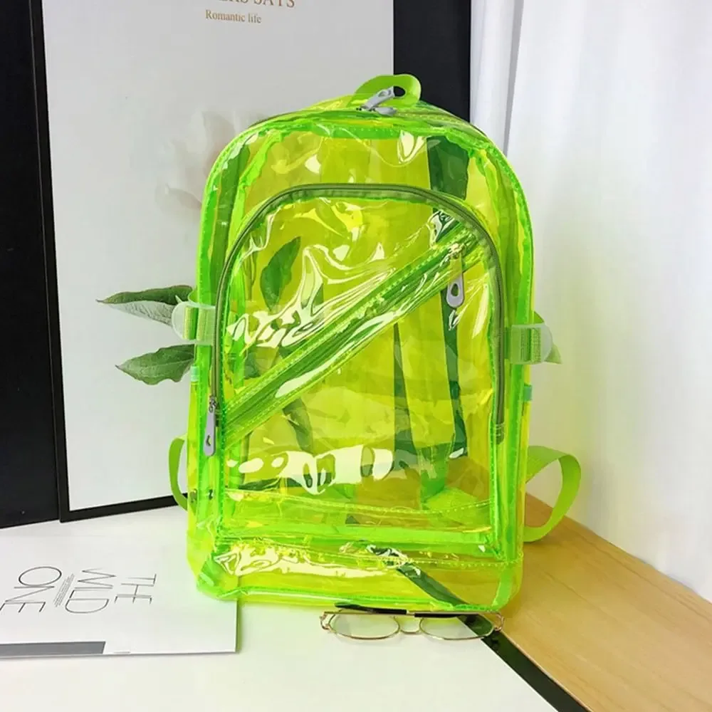 sac à dos d'école en plastique transparent pour femme, version coréenne, sac à dos en msi, document de bonbons, printemps et été