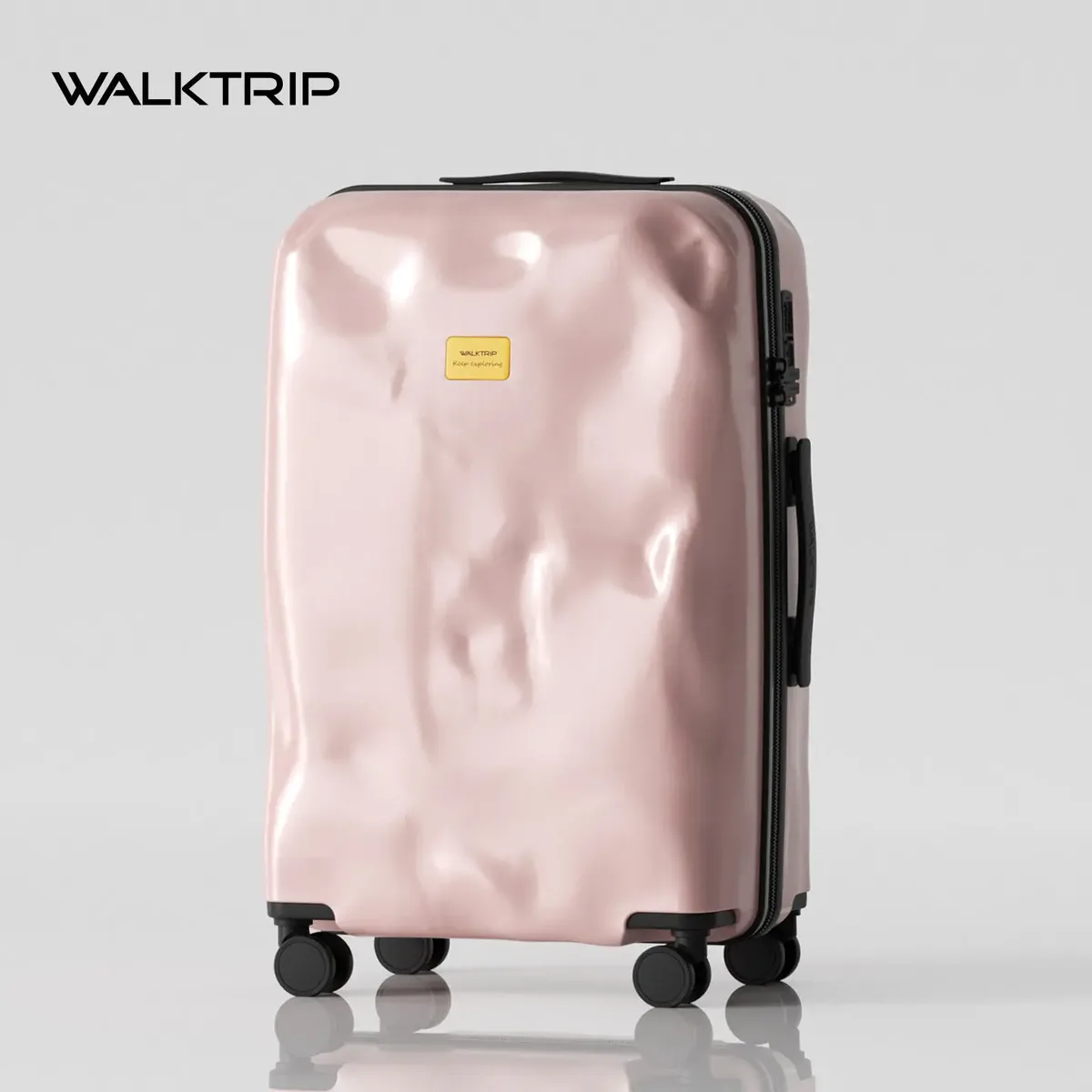 valise embossée walktrip, robuste et durable, bagage à main 20 pouces pour hommes et femmes, valise à roulettes 28 pouces avec serrure à combinaison24