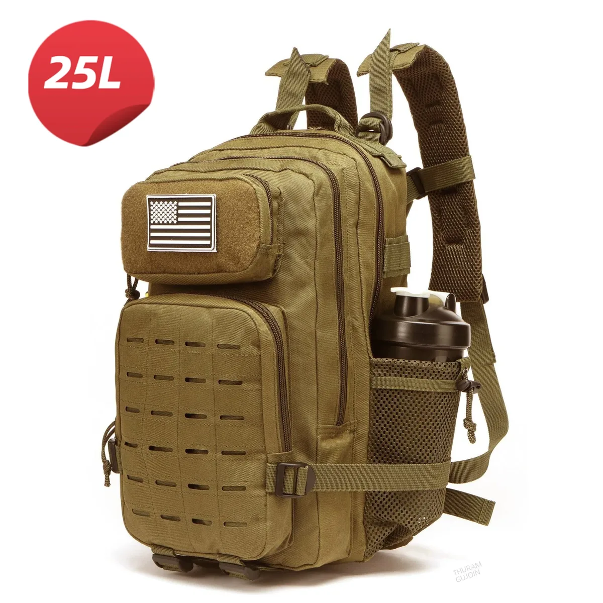 25l/50l étanche avec 2 porte-bouteilles sac à dos salle de sport voyage en plein air randonnée pêche trekking sacs à dos 13 pouces pochette d'ordinateur