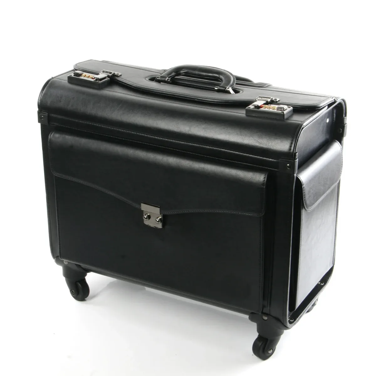 valise de cabine pour agent de bord, valise à roulettes, bagage de voyage 16/19 pouces, pour hommes et femmes, en pu, valise de voyage d'affaires