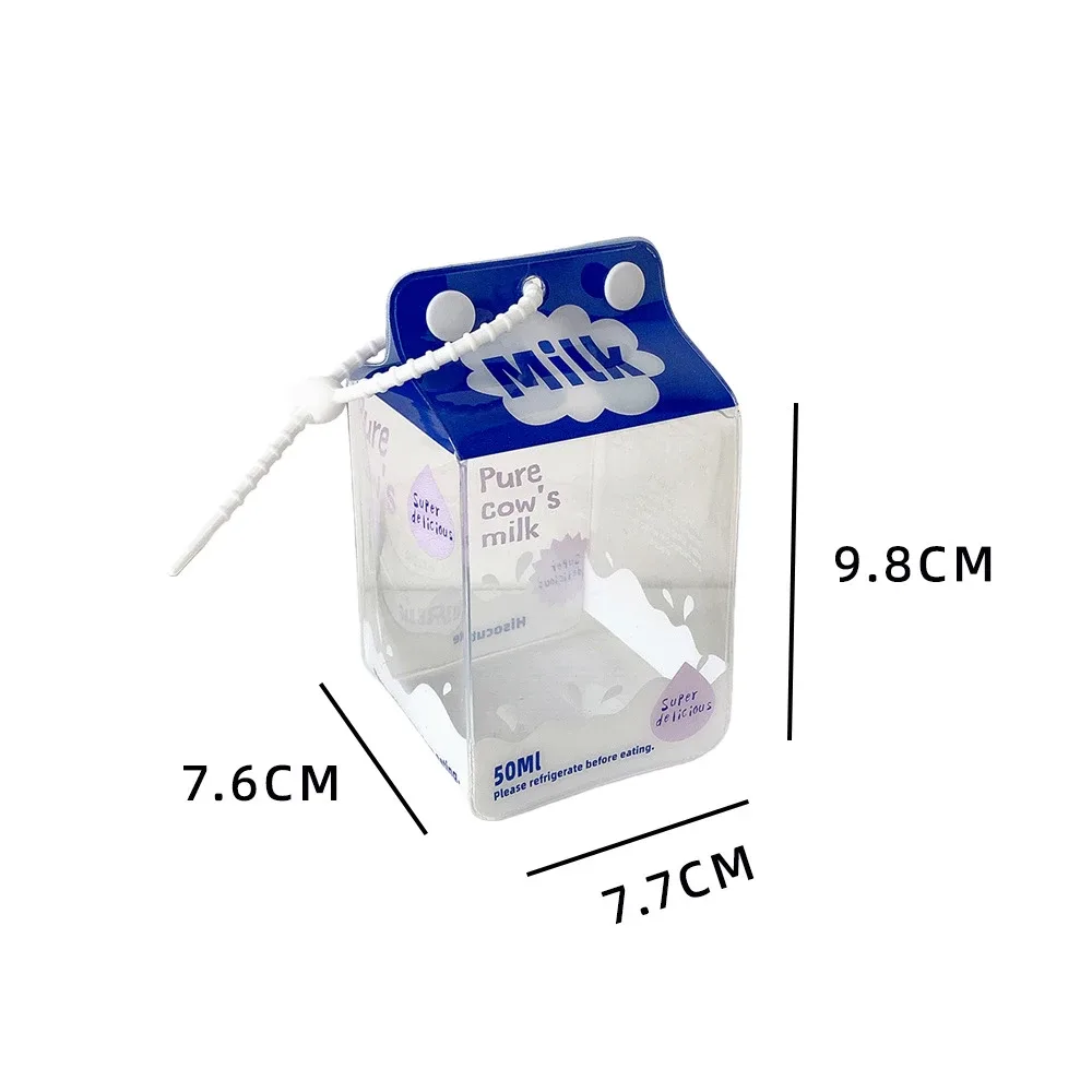 sac de rangement portable en pvc transparent 3d pour figurines, boîte à lait, style dessin animé, pour étudiantes, jouets et objets de collection