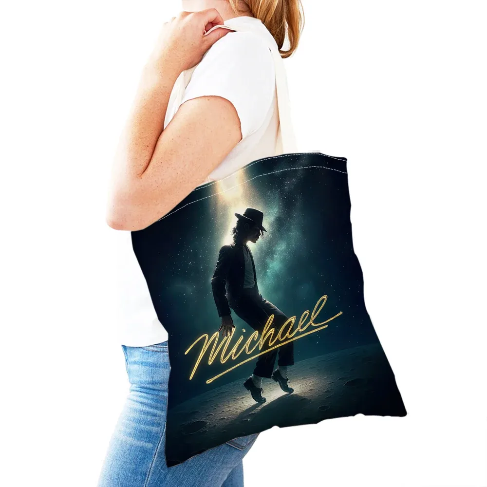 sacs à main michael jackson lady, double impression, super star, sac fourre-tout pour femme, léger, album, sac à main pour fille