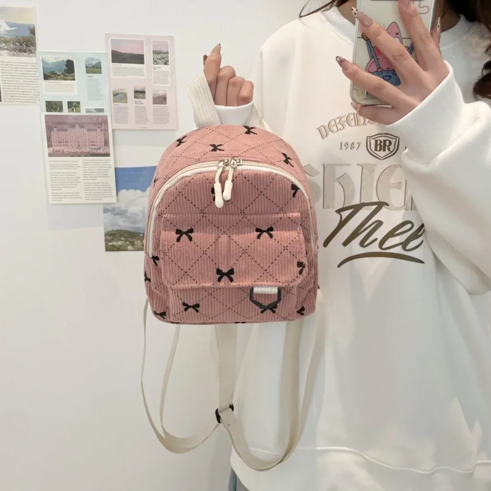 mini sac à dos imprimé bowvétérans t doux, sac initié, sac de rangement cosmétique de voyage, sacs à livres étudiants ins, sac à dos décontracté, version coréenne