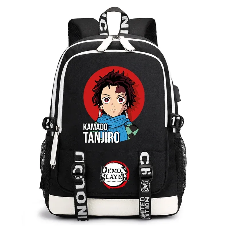 sac à dos demon slayer anime pour l'école, sac à dos léger avec port usb pour garçons, filles, enfants, étudiants