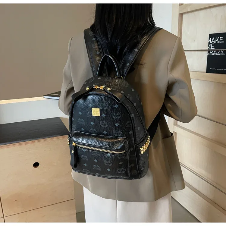 sac à dos imprimé rétro pour femmes, grande capacité, sac d'école de voyage à la mode, sac polyvalent et élégant pour femmes
