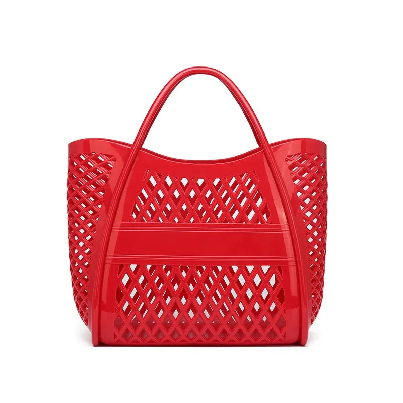 sacs fourre-tout kizzy clear jelly pour femmes, sac de plage léger et imperméable avec dessus ouvert et découpe en treillis
