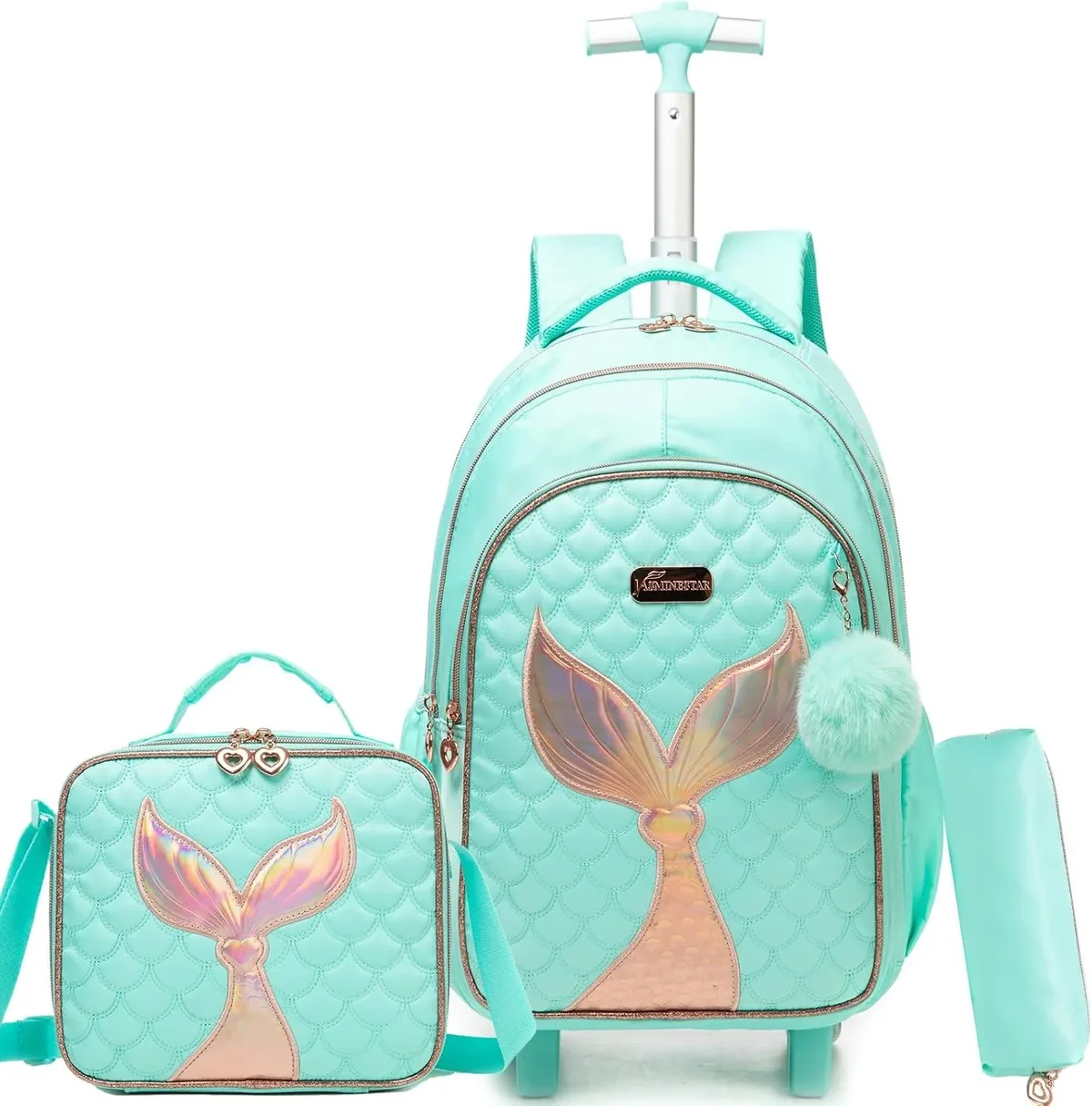 sac d'école à roulettes mignon, sac à livres à roulettes pour enfants, bagage à main de grande capacité, sac à dos à roulettes durable, cadeau pour fille