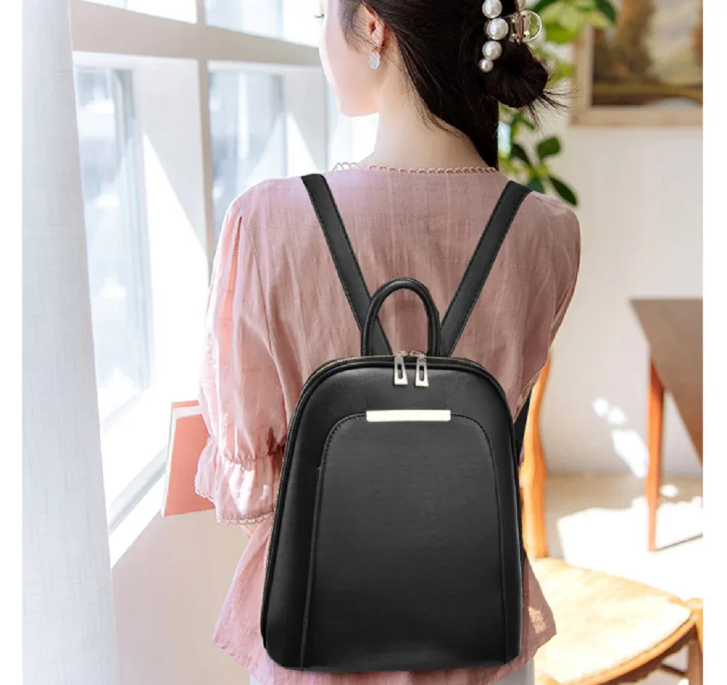 nouveaux sacs à dos en cuir de haute qualité pour femmes 2026, sacs à bandoulière de voyage à double fermeture éclair, sacs fourre-tout et sacs d'école pour ordinateur portable, style coréen tendance