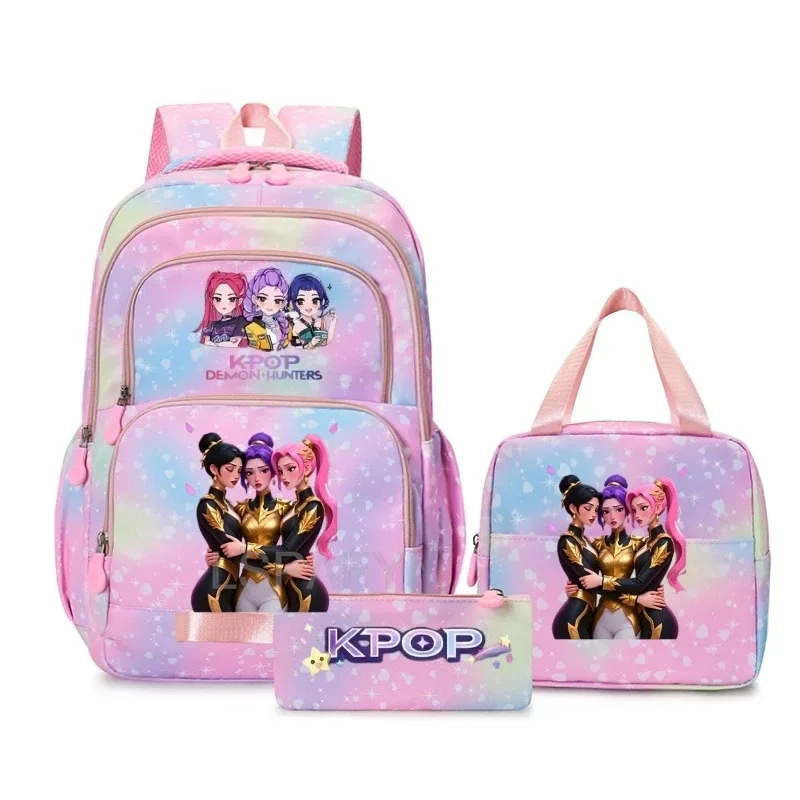 sacs à dos kpop colorés pour garçons, rumi mira zoey huntr/x saja, sacs d'école décontractés, sacs de voyage imprimés, mochila