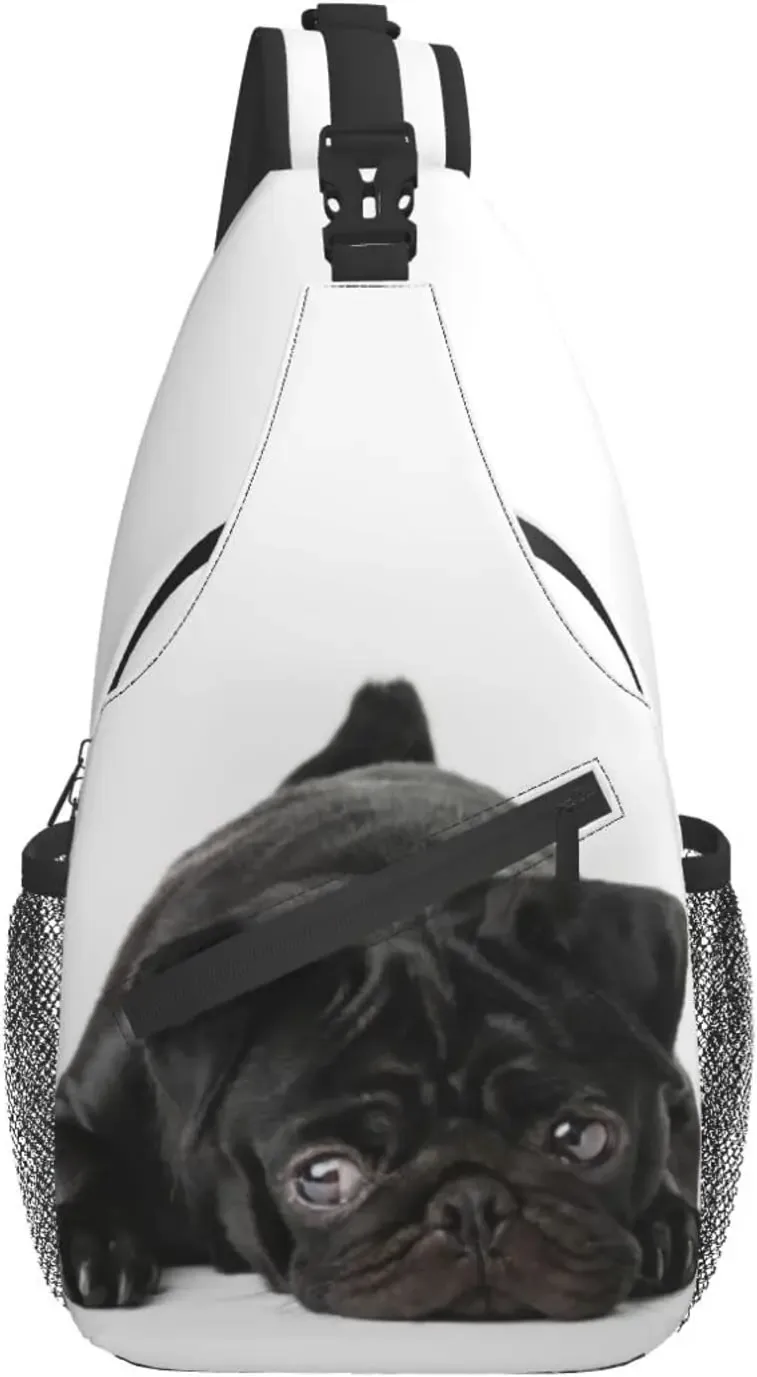 Sac à bandoulière noir PDPDog pour hommes et femmes, sac à dos de poitrine, sac à dos de voyage, sac à bandoulière de randonnée, taille unique, initié