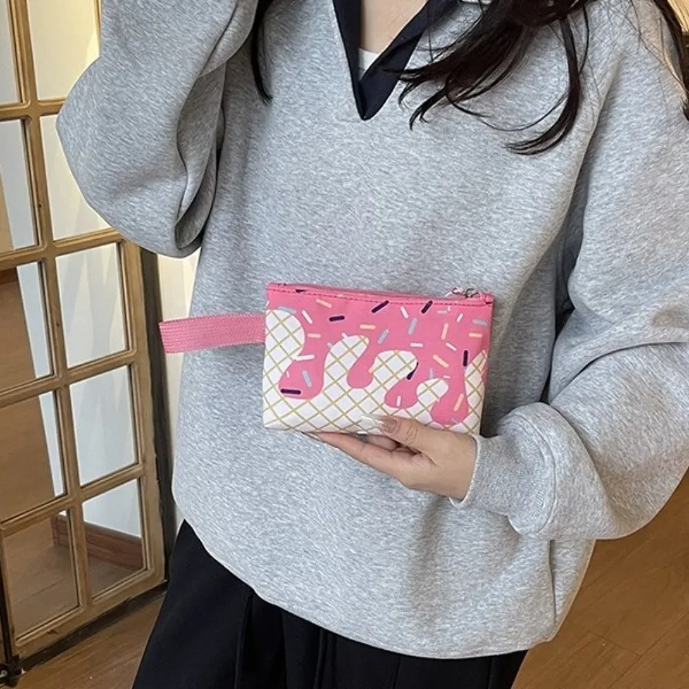 ensemble de sacs à dos en tissu oxford imprimé crème glacée avec trousse à crayons, sac à dos de grande capacité assorti à un sac bandoulière et un sac fourre-tout.