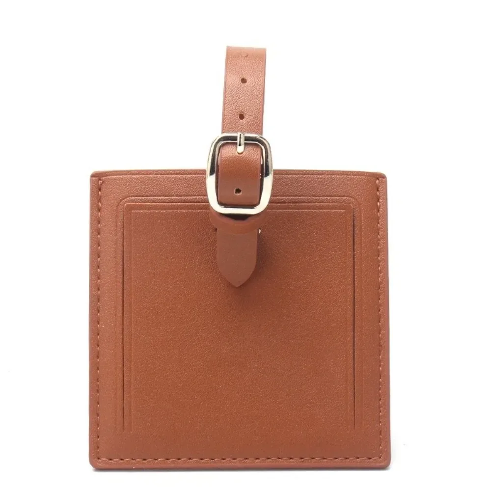 étiquettes de bagages carrées en cuir, étiquettes de voyage portables universelles avec signature, étiquette d'adresse pour bagages en papier pour hommes et femmes