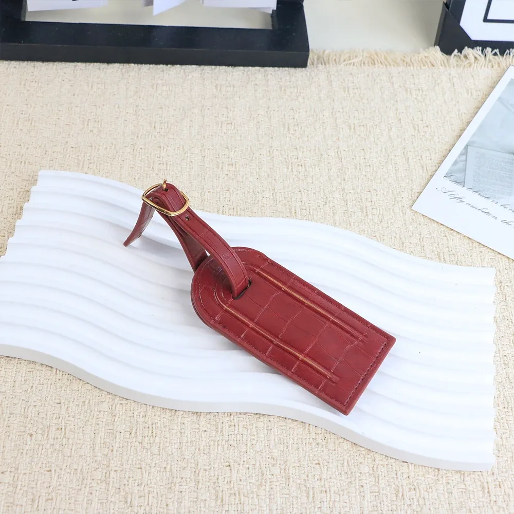 étiquette de bagage personnalisée en cuir pu avec motif crocodile pour valise, pour éviter la perte