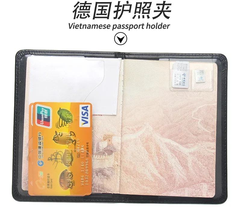 porte-passeport allemand pour hommes et femmes, couverture de passeport en cuir pu, étui pour passeport portable, porte-carte d'identité, porte-billet, accessoires de voyage