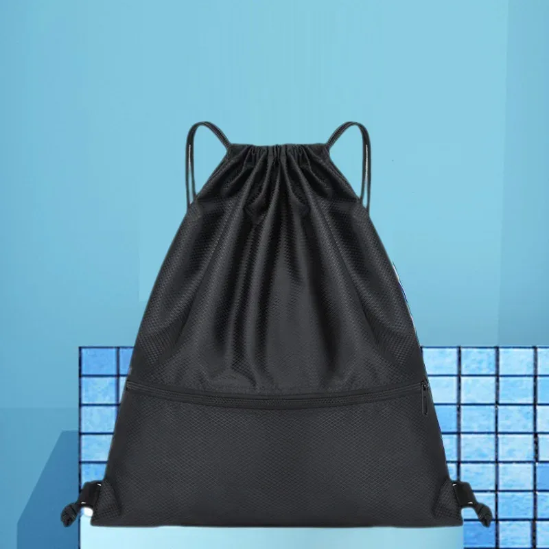sac à dos à cordon de serrage tendance, sac à dos de voyage portable, sac à dos de sport léger et simple, sacoche pour ordinateur, sac à dos décontracté pour le quotidien