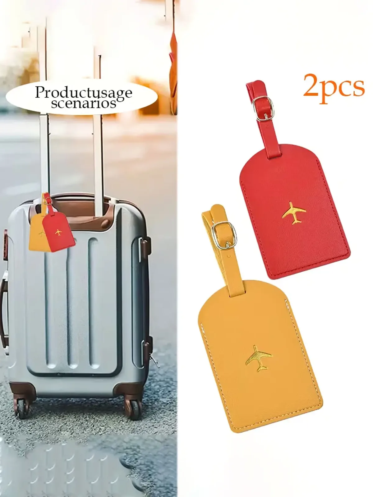 2 étiquettes de bagages élégantes - durables, imperméables, disponibles en rouge et noir - parfaites pour les voyageurs, étiquettes d'identification de bagages | étiquettes de mode | étiquettes