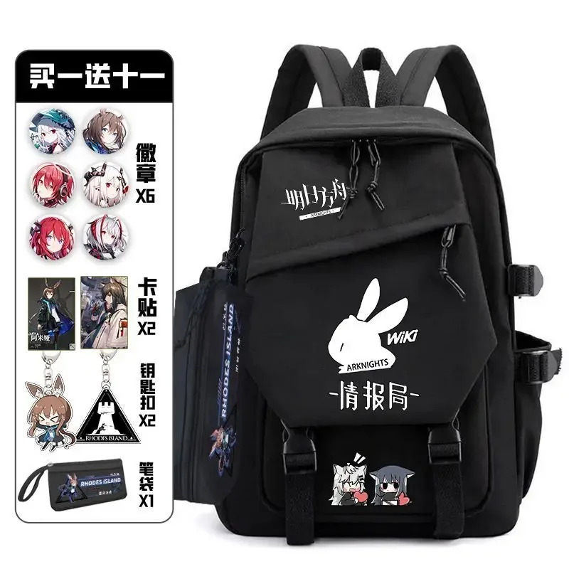 arknight – sac à dos avec douleur, ensemble de badges, sac d'anime, cartable pour adolescents, sac de voyage pour livre d'étudiants, fille et garçon, cosplay