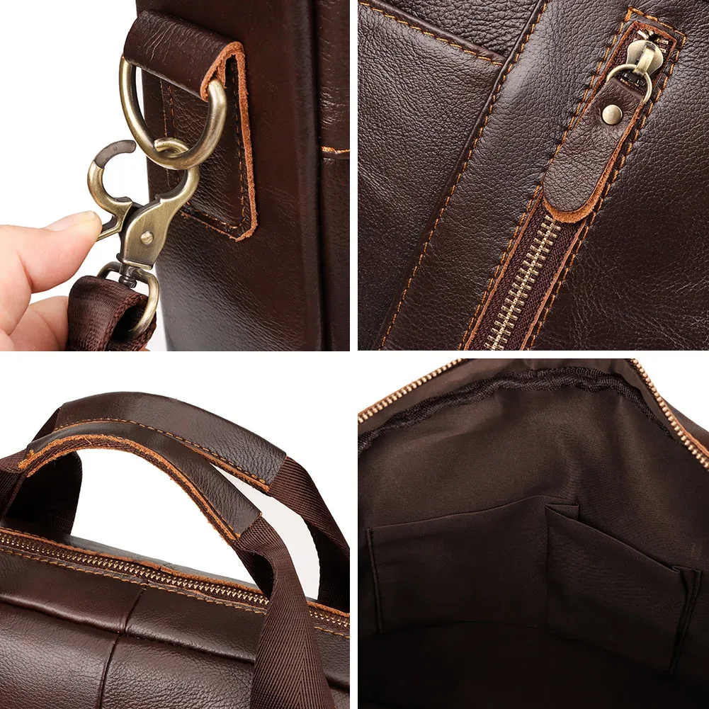 humerpaul sac porte-documents pour homme couche supérieure en cuir fabriqué à la main pour ordinateur portable avec plusieurs compartiments messager d'épaule d'affaires