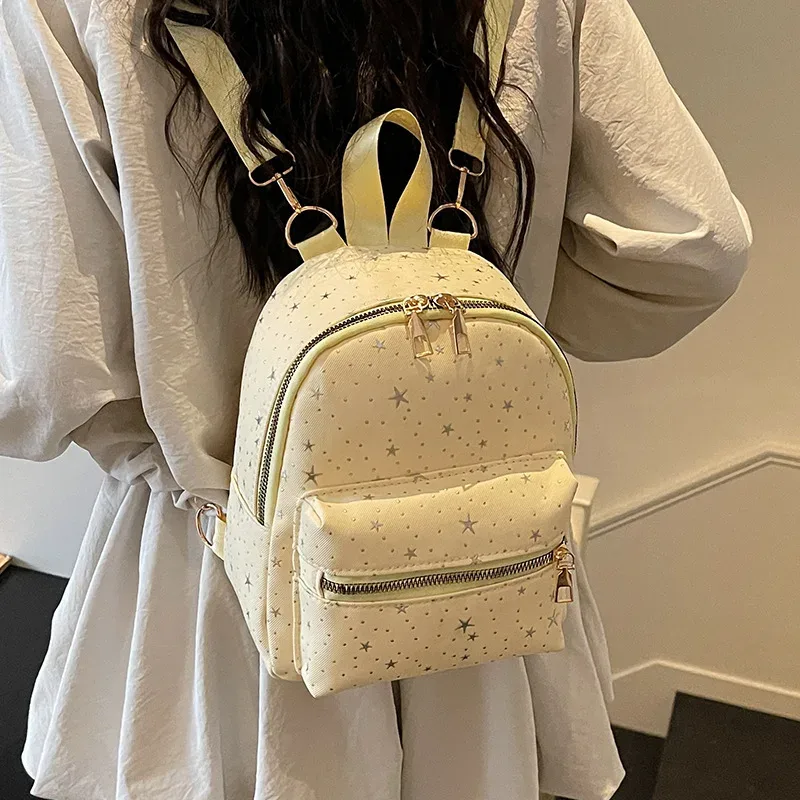 sac à bandoulière décontracté grande capacité, mini sac à dos étanche simple pour étudiant, petit sac à dos de voyage style coréen pour femme