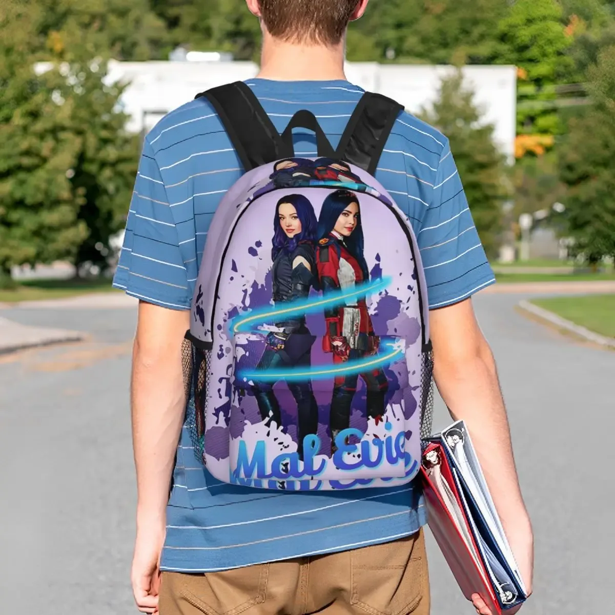 mal et evie forever descendants 3 sac à dos étudiant garçons filles bookbag enfants sac d'école ordinateur portable sacs à bandoulière pour hommes femmes