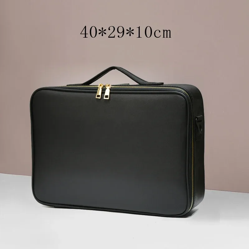 sac à cosmétiques en cuir pu imperméable, sac de rangement professionnel de grande capacité, sac à main de maquillage, trousse de toilette de voyage pour femmes