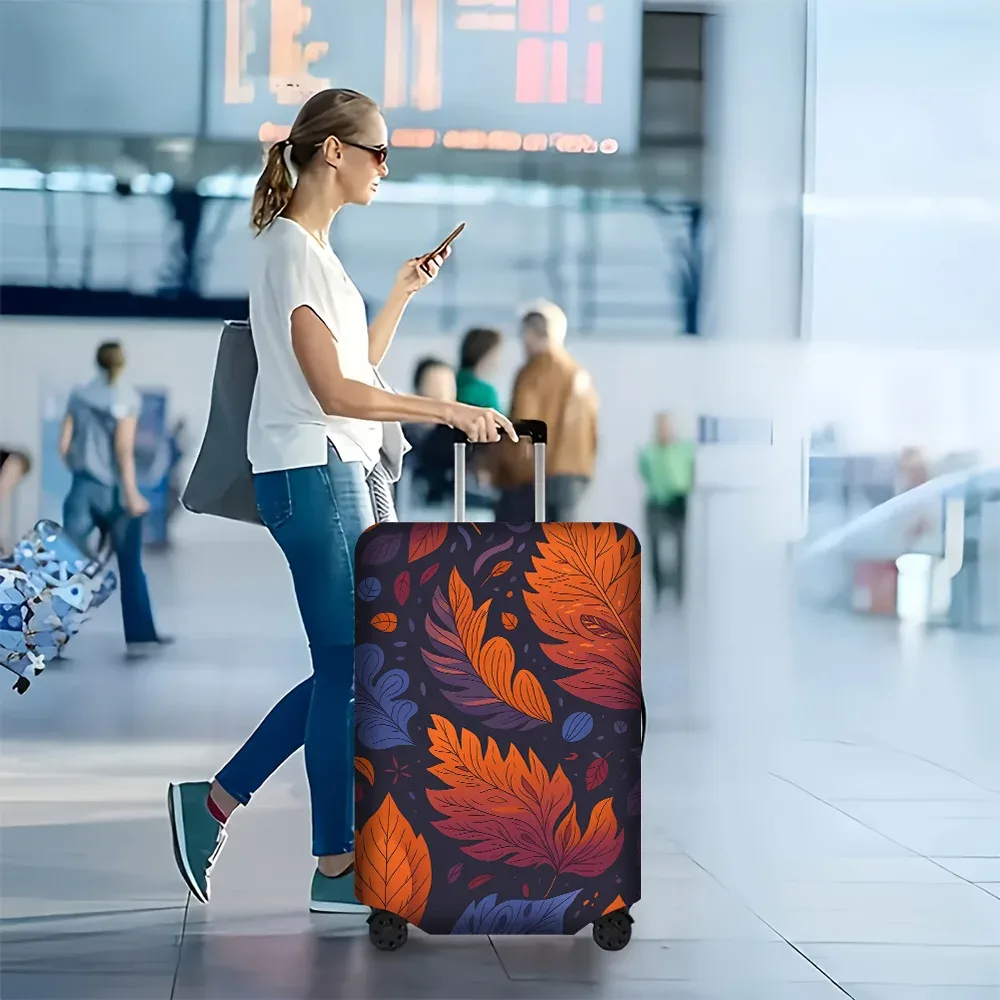1 housse de bagage à imprimé feuilles d'automne. convient aux valises de 18 à 32 pouces ; protège efficacement vos bagages