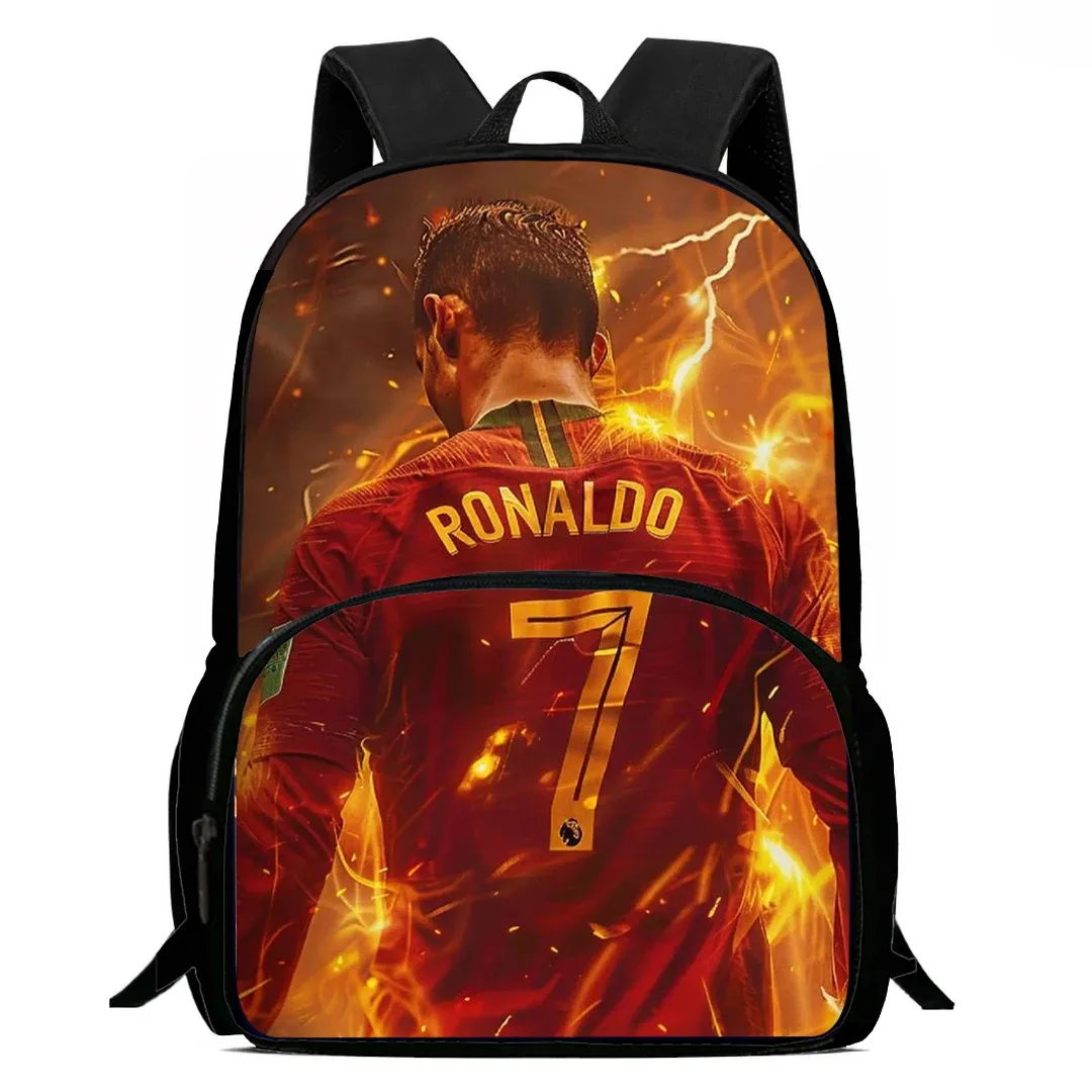 sac à dos imprimé football cr7 de haute qualité, sac de 15 pouces, grands sacs à dos pour ordinateur portable, cartable léger pour garçons et filles étudiants