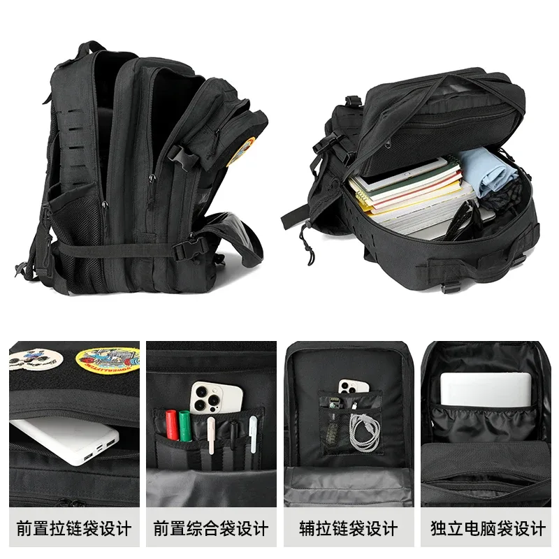 sac à dos de randonnée molle 45l pour homme avec support pour bouteille, sac de randonnée extérieur, sac à dos de fitness