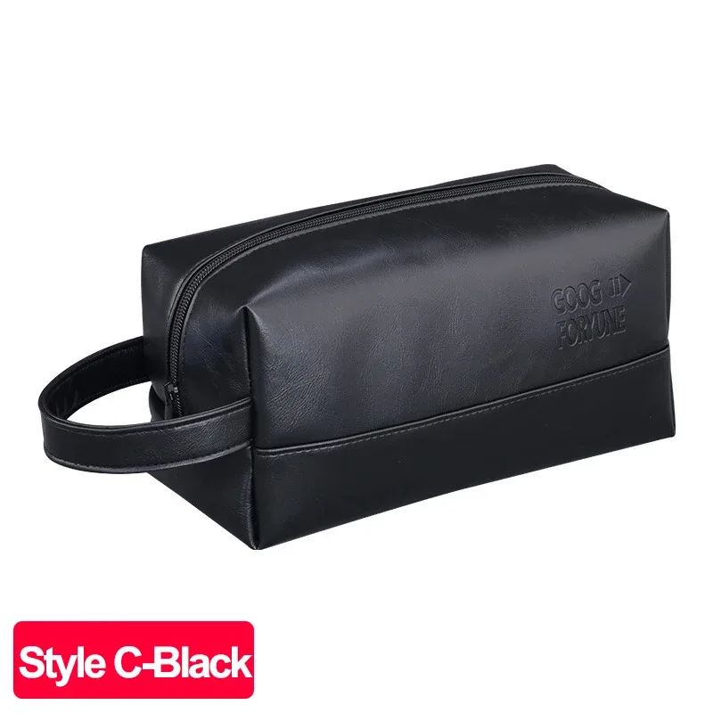 trousse de toilette imperméable en cuir pu pour hommes et femmes, voyage d'affaires, salle de bain, outils de rasage, pochette de rangement, sac à cosmétiques, sac de besoin pour femmes