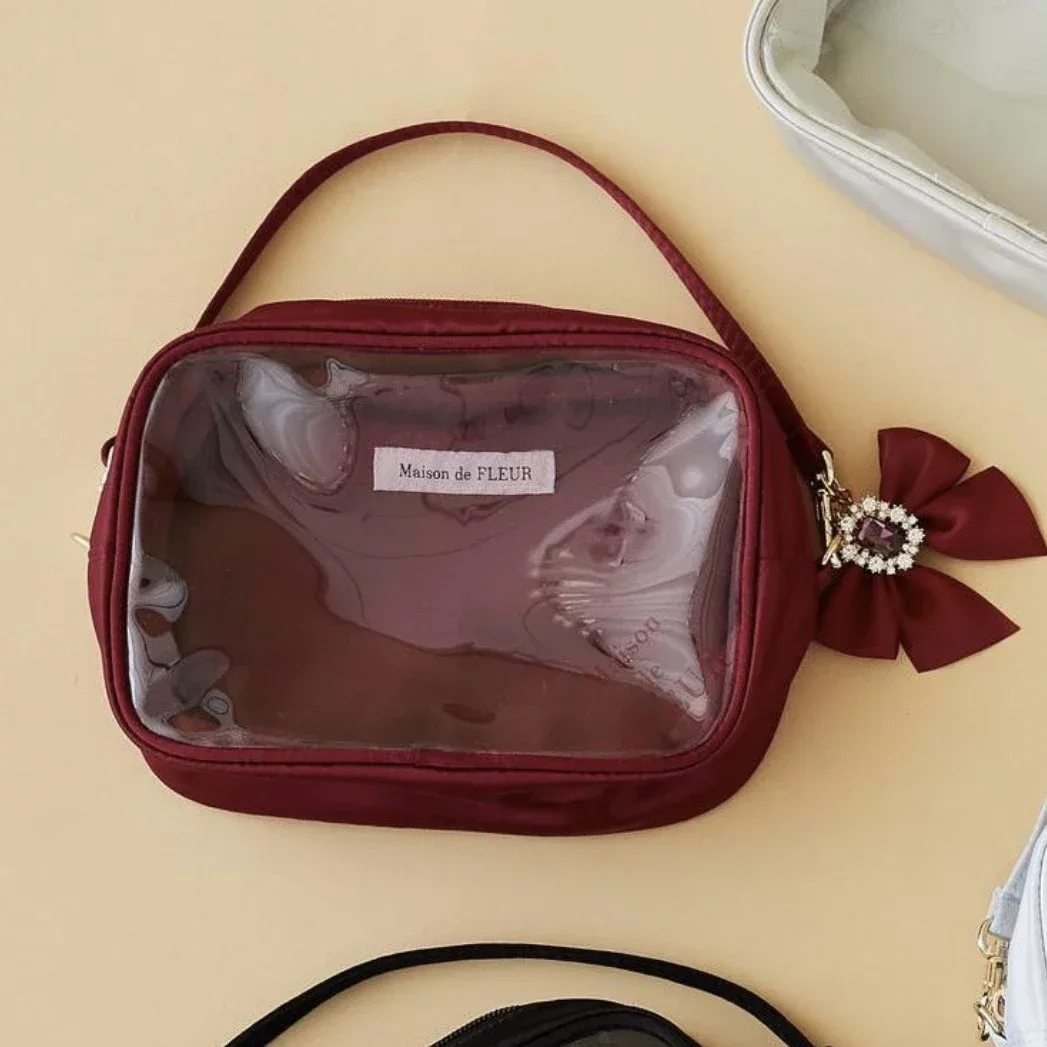 trousse de maquillage estivale pour femme, style japonais doux et mignon, fermeture éclair, nouveauté 2025, sacs de rangement suspendus macaron pour femmes