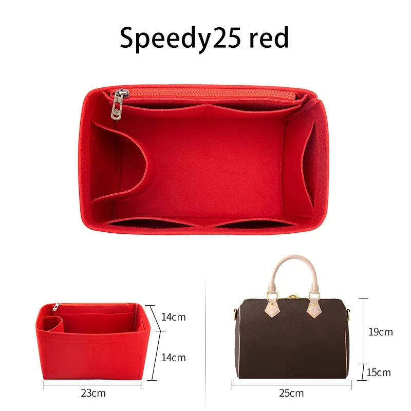 wuta feutre insérer sac organisateur pour for lv speedy 20 25 30 35 rabat sac à main sac intérieur maquillage voyage sac à main stockage sac fourre-tout accessoires